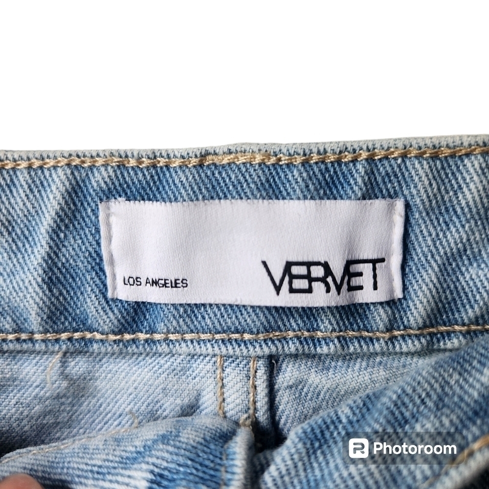 VERVET by Flying MonkeySuper High Rise Distressed Crop Straight Jeans Sz. 31 - Picture 5 of 7